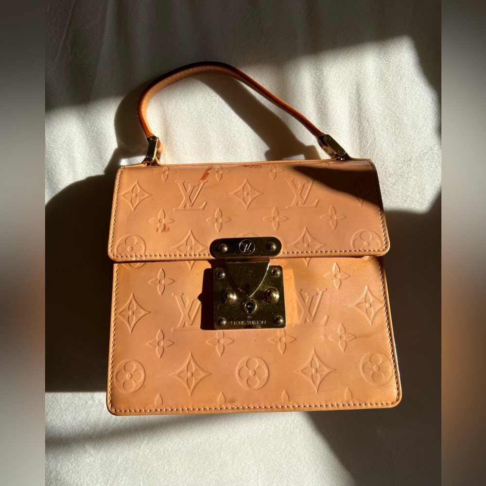 Patent Louis Vuitton top handle bag
